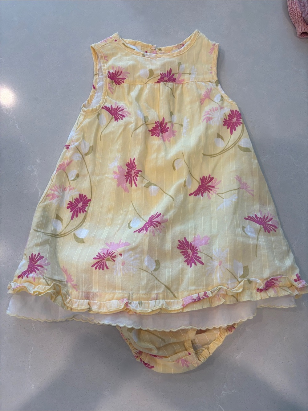 Janie & Jack Sleeveless Yellow Floral Baby Dress with Bloom Print